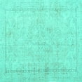 thumbnail image 1 of Ahgly Company Indoor Square Persian Turquoise Blue Traditional Area Rugs, 5' Square, 1 of 4