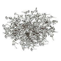 Uxcell 4.5 x 8 mm Mini Brads for Paper Crafts, 200 Pcs Round Paper Fastener, Silver