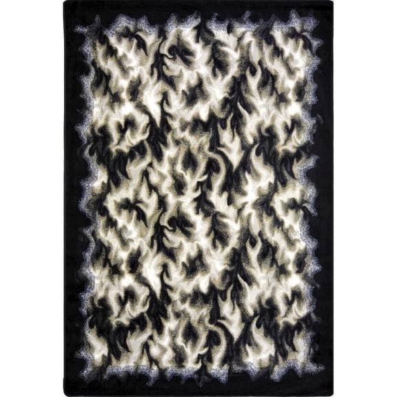 Joy Carpets Kaleidoscope Inferno 10'9" x 13'2" Area Rug in Color Charcoal