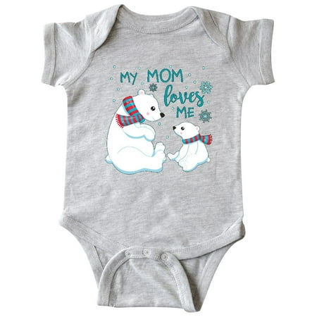 

Inktastic My Mom Loves Me- cute polar bears Gift Baby Boy or Baby Girl Bodysuit