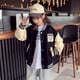 thumbnail image 5 of Abrigo de niña primavera y otoño estilo occidental para niños otoño moda superior niños medianos y grandes uniforme de béisbol, 5 of 6