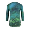 thumbnail image 5 of USSUMA T-Shirts for Women Trendy,Women's 3/4 Sleeve Shirts Sunflower Print Round Neck Loose Tops Comfy Soft Blouses Summer Casual Pullover, 5 of 5