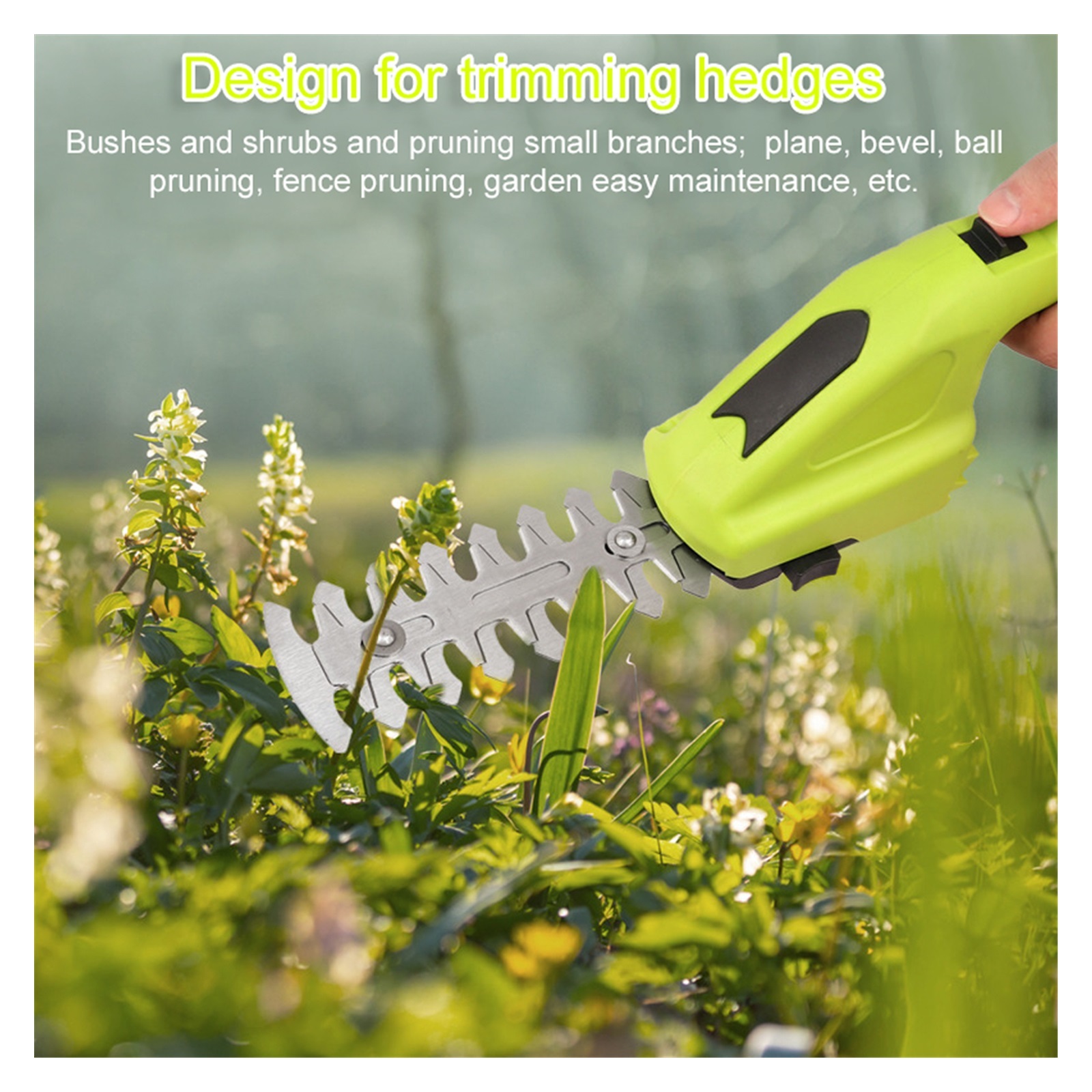Electric Branch Trimmer Pruning Shears Garden Lawn Hedge Cordless Fence Weeder Mower Garden Tool ,2 IN 1 Trimmer & Edger