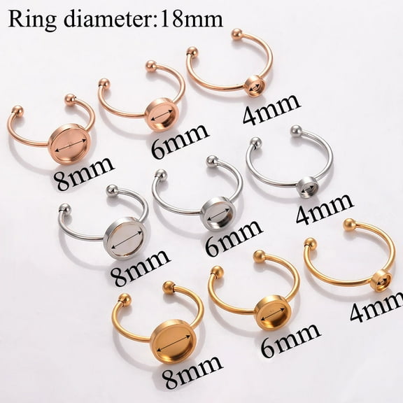 Stainless Steel Ring Setting, DIY Empty Ring Base for Women, Gold, Rose Gold, or Silver Finish, Electroplated, High-Quality Fashion Jewelry