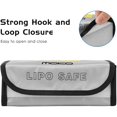 thumbnail image 4 of [2 PCS] LIPO Battery Fireproof Explosion Proof Safe Bag Fire Resistant Safe Box Guard Storage Pouch Sack for Protecting LIPO Battery and Charging (185 x 75 x 60 mm), Silver, 4 of 6