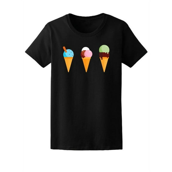 Cute Colorful Ice Creams T-Shirt Women -Image by Shutterstock, Female Small