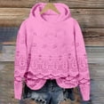 thumbnail image 2 of VISALY Hoodies Pullover Graphic Sweatshirts Lace Hoodie Elegant Pullover Sweatshirt Soft Fleece Oversized Fall Winter Streetwear Mesh Sweaters Pullover Sweater Women Oversized Sweatshirt Pink Xxl, 2 of 3