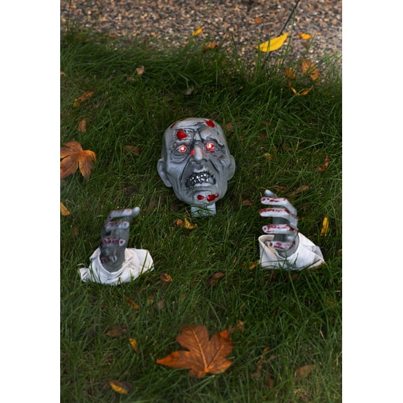 Zombie Head and Hands with Lights Decoration