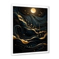 thumbnail image 2 of Designart "Moonlight Serenade Gold Minimalism I" Landscapes Framed Wall Art - Modern Gold Abstract Landscapes Hallway Framed Wall Art Decor, 2 of 6