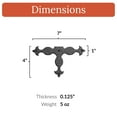 thumbnail image 3 of 4 Pack 7 inch Decorative Corner Brackets Black T Bracket Decorative Corner Brackets Flat Angle Bracket Barn Door Hardware Ornamental Brackets The Sonora Series by Borderland Rustic Hardware…, 3 of 3