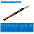 thumbnail image 2 of Uxcell Telescopic Fishing Rod 1.3 m, Fiberglass Portable Mini Collapsible Fishing Pole for Trip, Black & Wood Color, 2 of 5