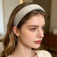 thumbnail image 4 of mdesiwst Women Headband Sparkling Rhinestones Sponge Thickened Filling Non-Slip Design Hair Hoop Flexible Fit Hair Accessory, 4 of 8
