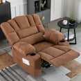 thumbnail image 3 of Grey Chenille Massage Recliner Chair (330lbs Capacity – 8-Point Massage, Lumbar Heating, 150 °   Recline, Pillow Top Arms), 3 of 11