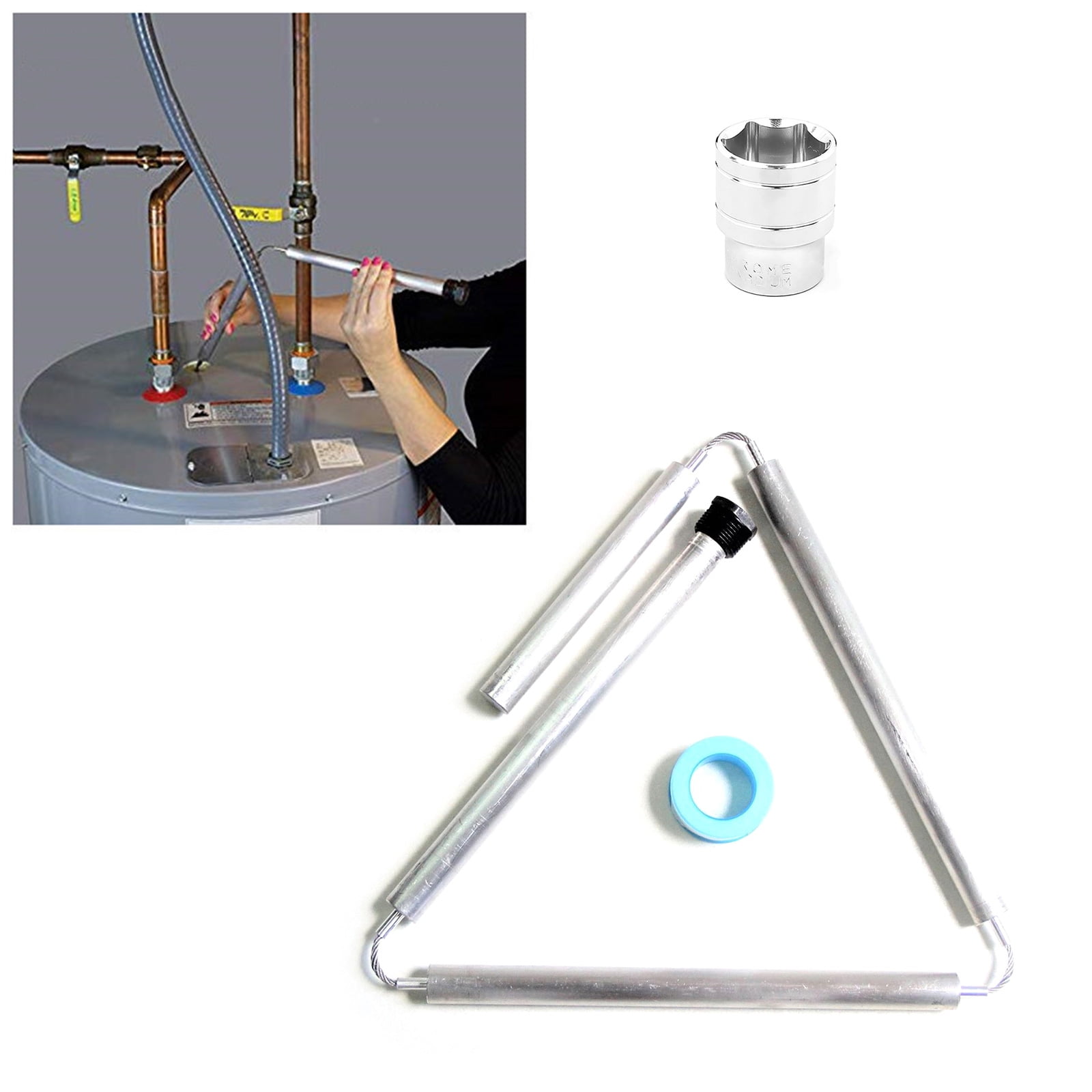 Flexible Sturdy Magnesiums Rods Bathroom Accessory for Water Heaters Anode Replacement to Prevent Odor Daily Use