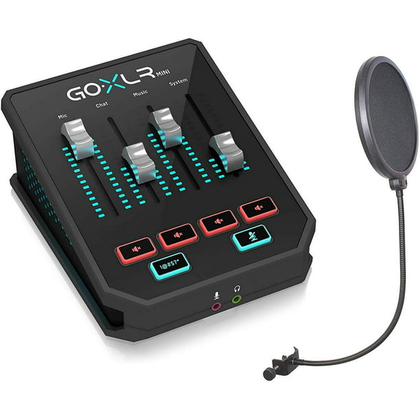 GoXLR Mini - Mixer USB Audio Interface for Streamers, Gamers & Podcasters - Bundled with Microphone Screen Walmart.com