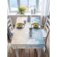 thumbnail image 3 of Blue Brown Ombre Coastal Rectangle Tablecloth, Sea Nautical Summer Beach Starfish Coral Waterproof & StainResistant Tablecloth, Washable Oil-proof Table Cover for Dining/Party/Wedding/Buffet 52x70 In, 3 of 9