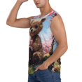 thumbnail image 3 of Pofeuu Romantic Floral Bear Print Men's Muscle T-Shirt, Sleeveless, Muscle Tank, Classic Muscle Tee Top For Men Casual Sleeveless Muscle T-Shirt Trendy Clothes-XX-Large, 3 of 7