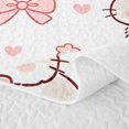 thumbnail image 5 of Homewish Cartoon Cats Bed Spread Queen,Kawaii Bow Stars Queen Coverlet Set,Yellow White,3-Piece, 5 of 7