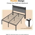 thumbnail image 3 of Matladin Full Size Bed Frame with 14'' High, Metal Platform, Mattress Foundation Bed Base, 1000lbs Capacity Steel Slat Support, No Box Spring Needed, Black, 3 of 8