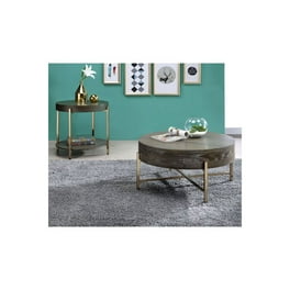 Meridian Furniture Acacia Round End Table - Gold Meridian Furniture Acacia Round End Table - Gold