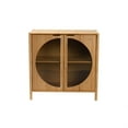 thumbnail image 3 of Baxton Studio Naresh Mid-Century Modern Transitional Natural Brown Bamboo Wood 2-Door Storage Cabinet, 3 of 5