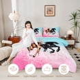 thumbnail image 3 of Erosebridal Galloping Horse Twin Comforter Sets, Pink Cherry Blossoms Bedding Set, 3 of 6