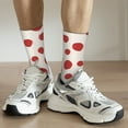 thumbnail image 6 of Hirioo Abstract Red Polka Dot Pattern Adult Middle Tube Socks Breathable Sock Non-Pilling,Contrasting Color Design, 6 of 6