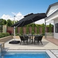 thumbnail image 3 of Purple Leaf 10ft Outdoor Patio Umbrella - Offset Cantilever Design with 360° Rotation, Black Square Market Umbrella for Deck, Pool, and Garden, 3 of 15