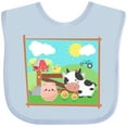 thumbnail image 3 of Inktastic Farm Animals with Cow, Chick and Pig Boys or Girls Baby Bib, 3 of 4