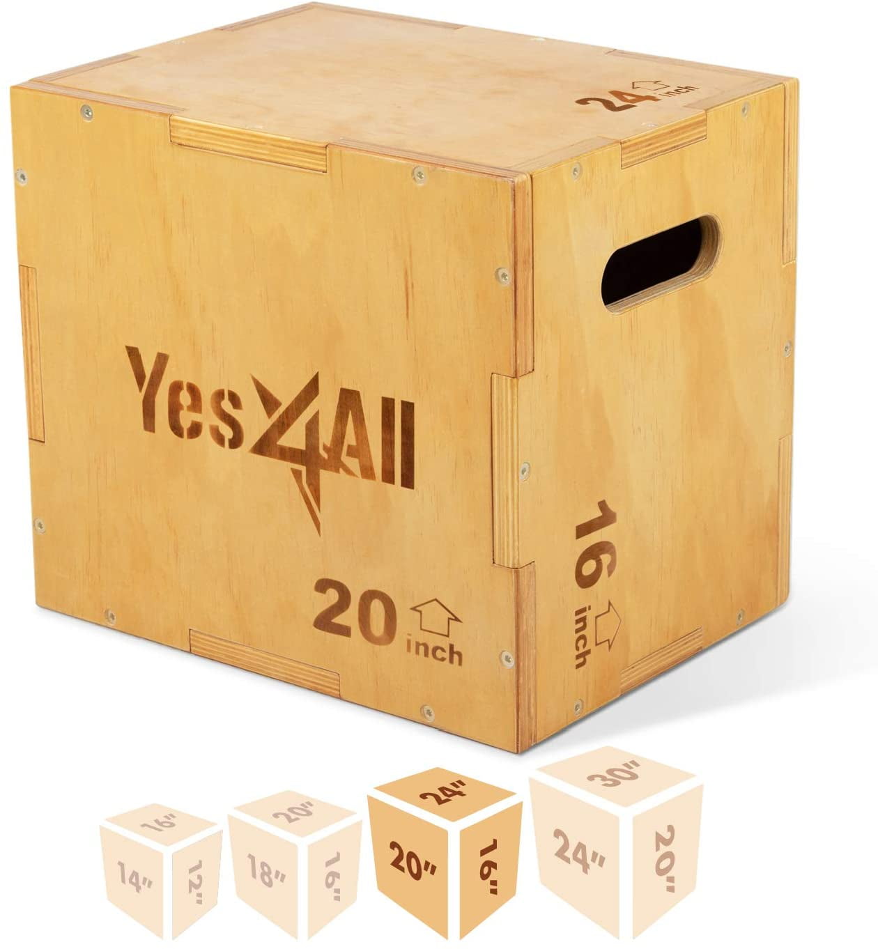 Wood Puzzle Plyo Box Assembled Jump Box 24x20x16 inch Crossfit Training 