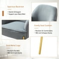 thumbnail image 4 of Velvet Upholstered Accent Chairs Set of 2 Metal Legs Curved Backrest Armchairs Bedroom Adult Grey, 4 of 9
