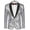Silver, variant on COOFANDY Men's Shiny Sequins Suit Jacket Blazer One Button Banquet Prom Tuxedo New Year Dinner Party Tuxedo Blazer