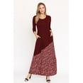 thumbnail image 3 of Eloges Women's 3/4 Sleeve Asymmetrical Color Block Maxi Dress, 3 of 3