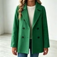 thumbnail image 5 of BXJX Girls Peacoats, Double Reasted Lapel Collar Long Sleeve Casual Kids Mid-length Outerwear Green Size 5-6 T, 5 of 8