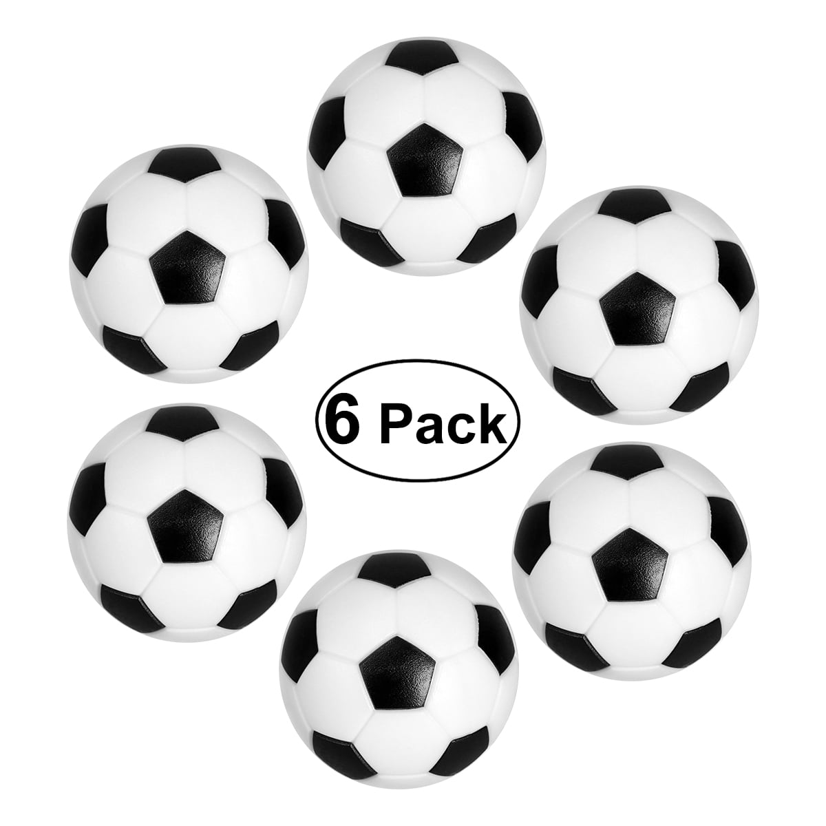 NUOLUX 6PCS 32mm Table Football Balls Black/White Ball