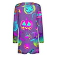thumbnail image 4 of WXLWZYWL Womens Halloween Cardigan Plus Size Open Front Lightweight Pumkin Bat Spide Web Ghost Witch Print Blouse Cute Spooky Pattern Cardigans, 4 of 6
