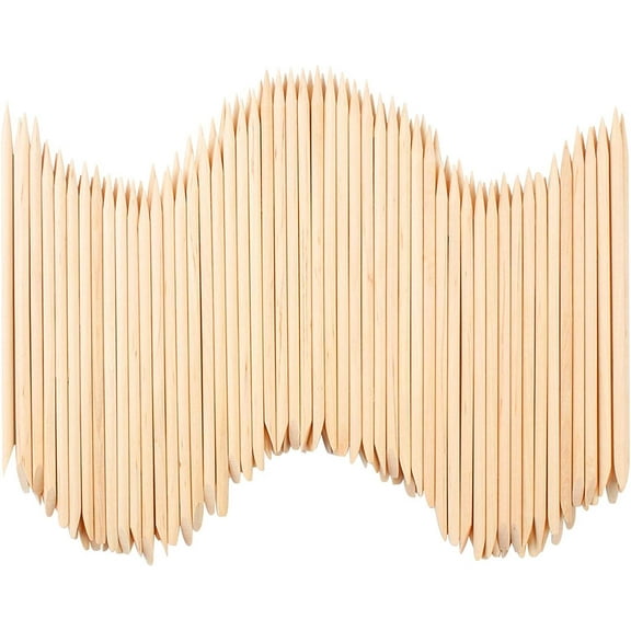 300 PCS Wooden Orange Sticks Nail Cuticle Sticks Double Sided Multifunctional Manicure Wood Sticks for Pusher Remover Manicure Art Pedicure 4.5In