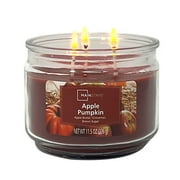 Mainstays 3-Wick 11.5 oz Glass Jar Candle, Apple Pumpkin