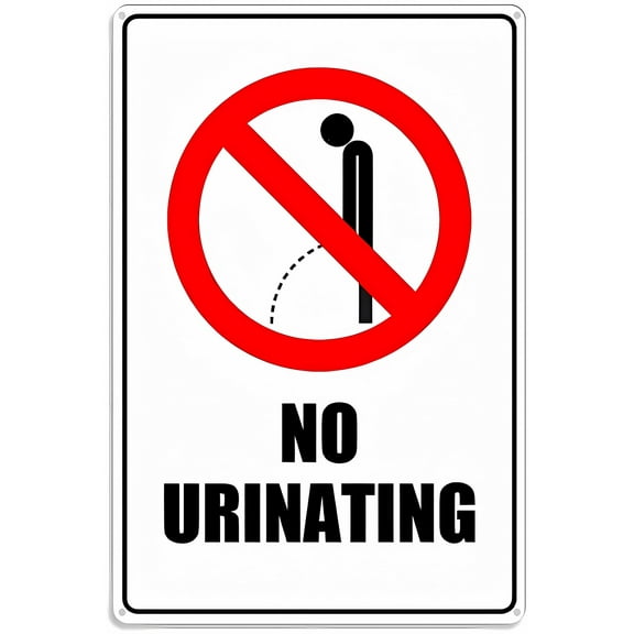 No Urinating Tin Sign - 8"x12" Vintage Metal Warning Sign, Hygiene Restriction Decor for Home Farm Bar Coffee Shop Club Outdoor Public Area