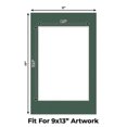 thumbnail image 2 of Hunter Green Picture Frame Mat for 11x17 Frames - Fits 9x13 Photos - 10 Mats, 2 of 7