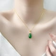 thumbnail image 3 of 14K Gold Vintage Jade Necklace, Natural Agate Waterdrop Pendant, Classic Jewelry Gift for Women, 3 of 5