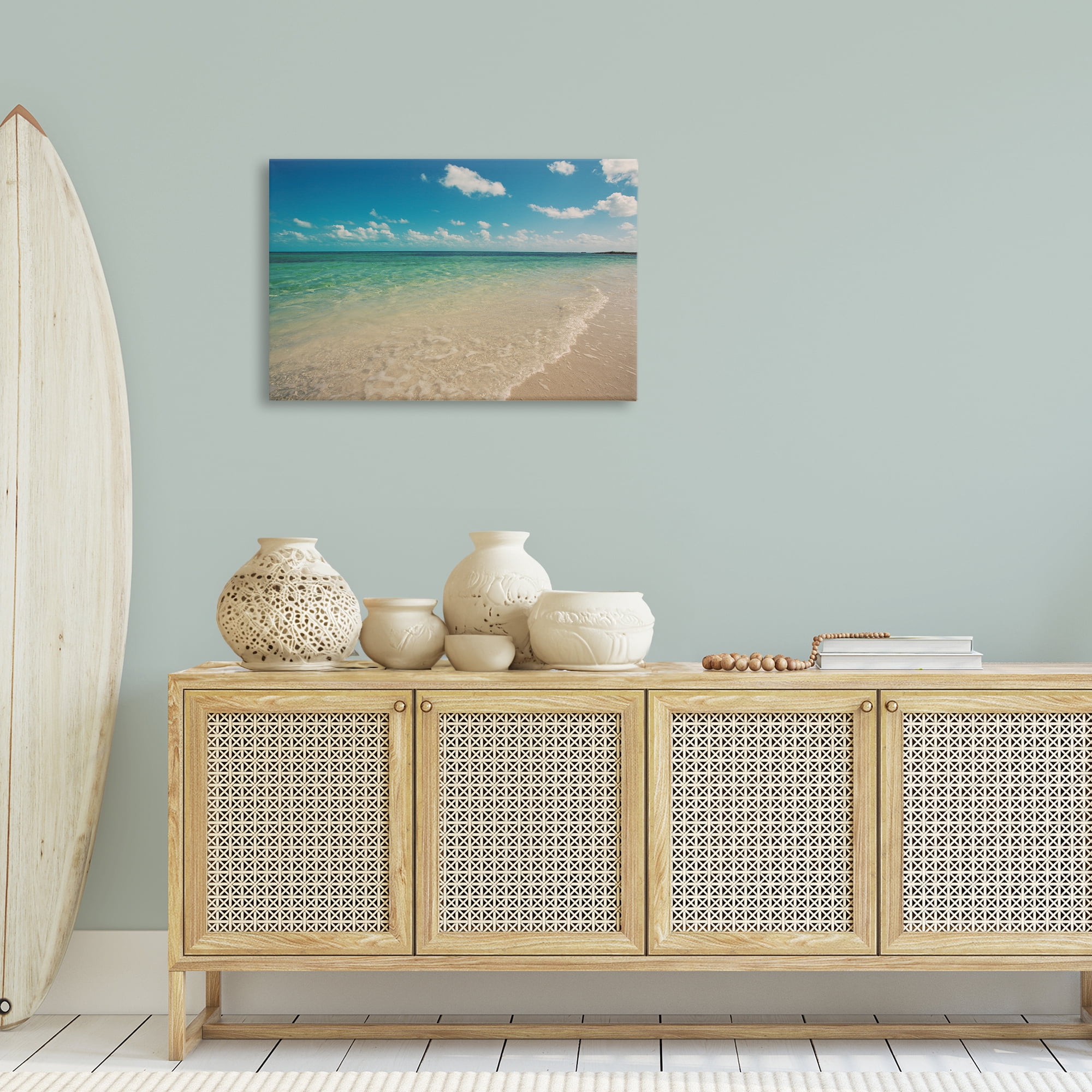 Stupell Industries Tranquil Coast Shore Coastal Photography Gallery Wrapped Canvas Art Print Wall Art, 30 x 20