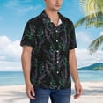 thumbnail image 3 of Pofeuu Lavender Flowers Print Hawaiian Shirt for Men Sleeves Casual Button Down Summer Beach Dress Shirts T-Shirts,3X-Large, 3 of 7