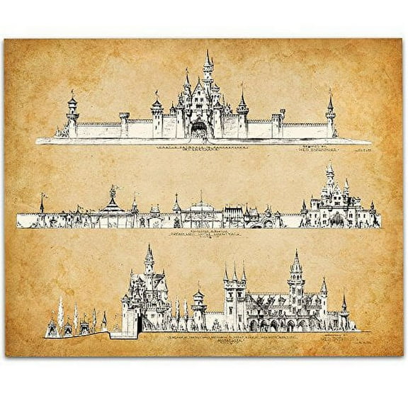 Disneyland Castle Concept - 11x14 Unframed Art Print - Great Gift for Disney Fans