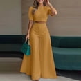 thumbnail image 2 of Spring/Summer Casual Chic Short Top and Pants Two-Piece Set, 2 of 6