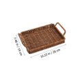 thumbnail image 2 of 1Pc Rectangular Hand-woven Basket with Handle Home Plastic Bread Holder Brown, 2 of 8