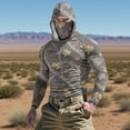 thumbnail image 2 of Dagegui Men's Camo Sun Hoodies with Face Mask UPF 50+ Hiking Shirts Hooded Long Sleeve UV Protection Tops for Fishing Camping Travel 003 Camouflage XXXXXL, 2 of 9