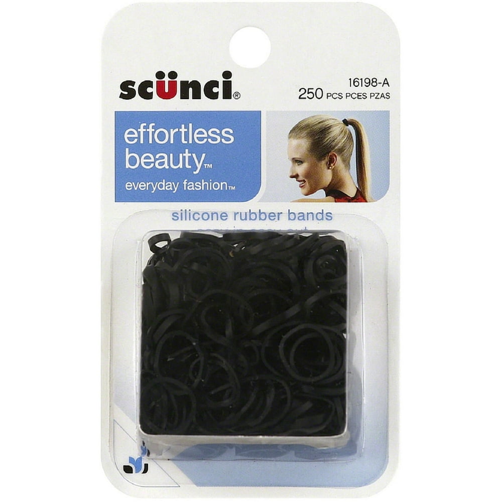 Scunci Silicone Hair Rubber Bands 250 ea