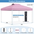 thumbnail image 3 of Costway 10 X 10 FT 1-Person Setup Pop up Canopy Tent with 1-Push Center Lock Wind Ropes Pink, 3 of 10