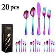 thumbnail image 2 of Tableware Cutlery Set Modern: 20PCS Stainless Steel Flatware Set Serving Utensil, 2 of 10